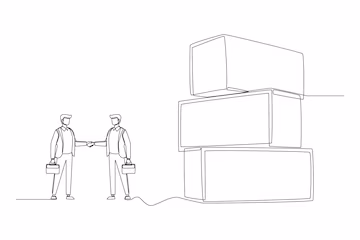 single-one-line-drawing-two-clients-meet-cargo-container-concept-business-agreement-export-import-continuous-line-draw-design-graphic-vector-illustration_638785-145